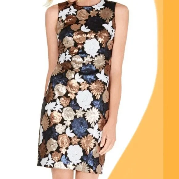 Calvin Klein | Dresses | Calvin Klein Floral Sequin Embroidered Sheath Dress Sleeveless Multicolor | Poshmark Calvin Klein | Dresses | Calvin Klein Floral Sequin Embroidered Sheath Dress Sleeveless Multicolor | Poshmark